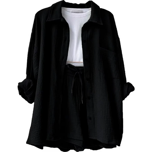 Tenue d'été décontractée | Chemise oversize et short taille haute – Fraîche et chic